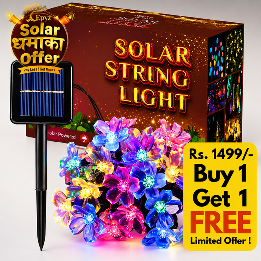 Solar Flower Lights For Home Decor Multicolour - Epyz( Buy 1 Get 1 Free ! )