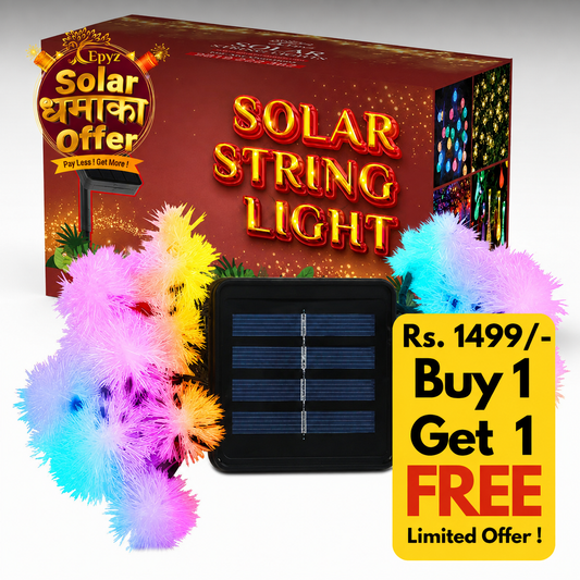 30 LED Solar Snow Ball String Light (Multicolour Light)( Buy 1 Get 1 Free ! )