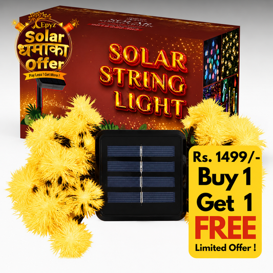 30 LED Solar Snow Ball String Light (Warm Light)( Buy 1 Get 1 Free ! )