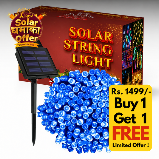 100 LED Solar Blue String Light( Buy 1 Get 1 Free ! )