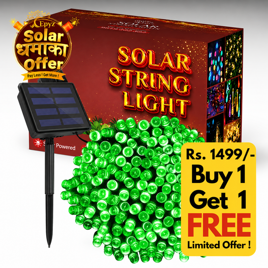 100 LED Solar Green String Light( Buy 1 Get 1 Free ! )