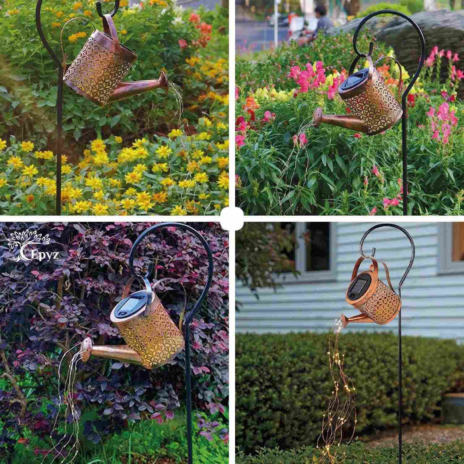 Solar Watering Can Metal Light | Solar Metal Light