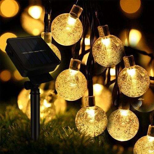 Led Ball Lights For Decoration | Solar Yellow Crystal Ball Lights