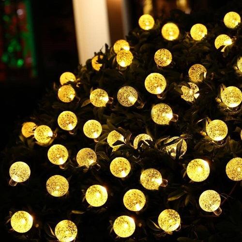 Led Ball Lights For Decoration | Solar Yellow Crystal Ball Lights