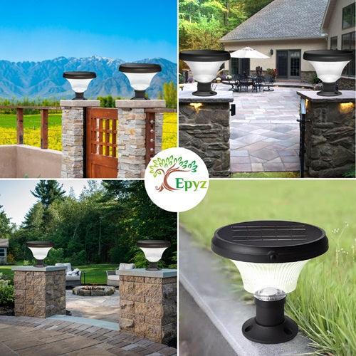 Pillar Light For House | Solar Round Pillar Light 152 Led