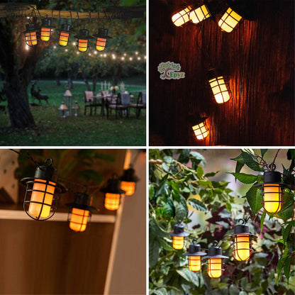 Solar String Flickering Hanging Lights Warm Yellow( Buy 1 Get 1 Free ! )