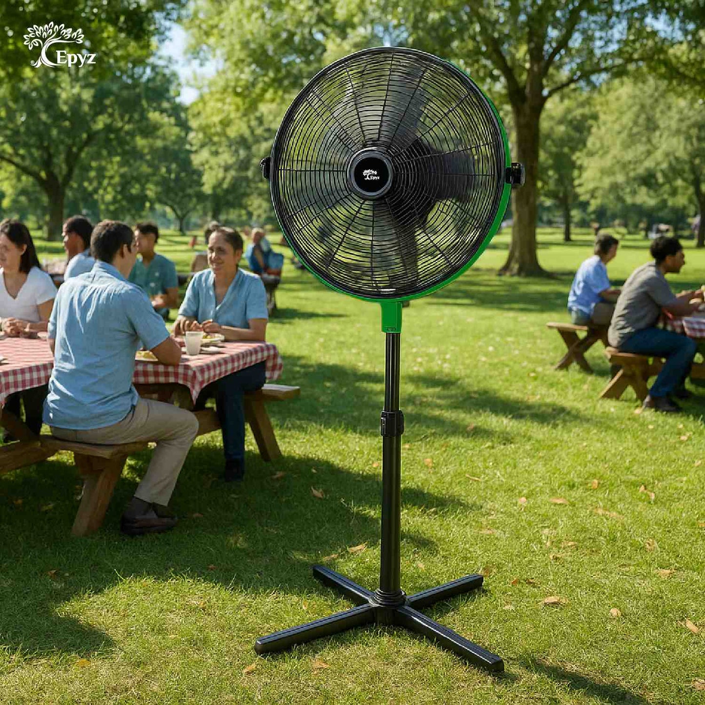 SOLAR POWERED PORTABLE & RECHARGEABLE FAN - 14 INCH ALUMINIUM BODY (PEDESTAL FAN)