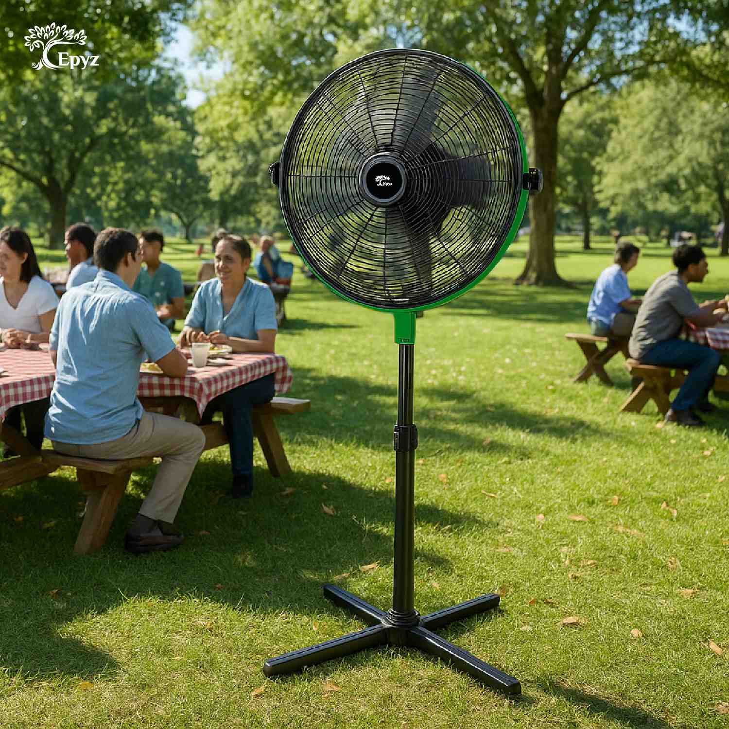 SOLAR POWERED PORTABLE & RECHARGEABLE FAN - 14 INCH ALUMINIUM BODY (PEDESTAL FAN)