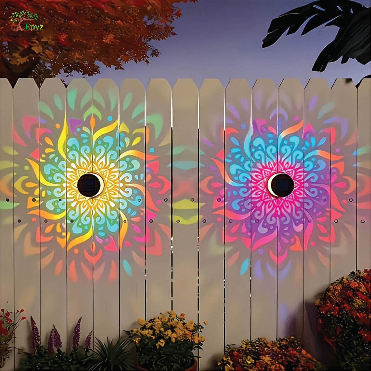 SOLAR MANDALA FENCE LIGHT, OUTDOOR MULTICOLOUR