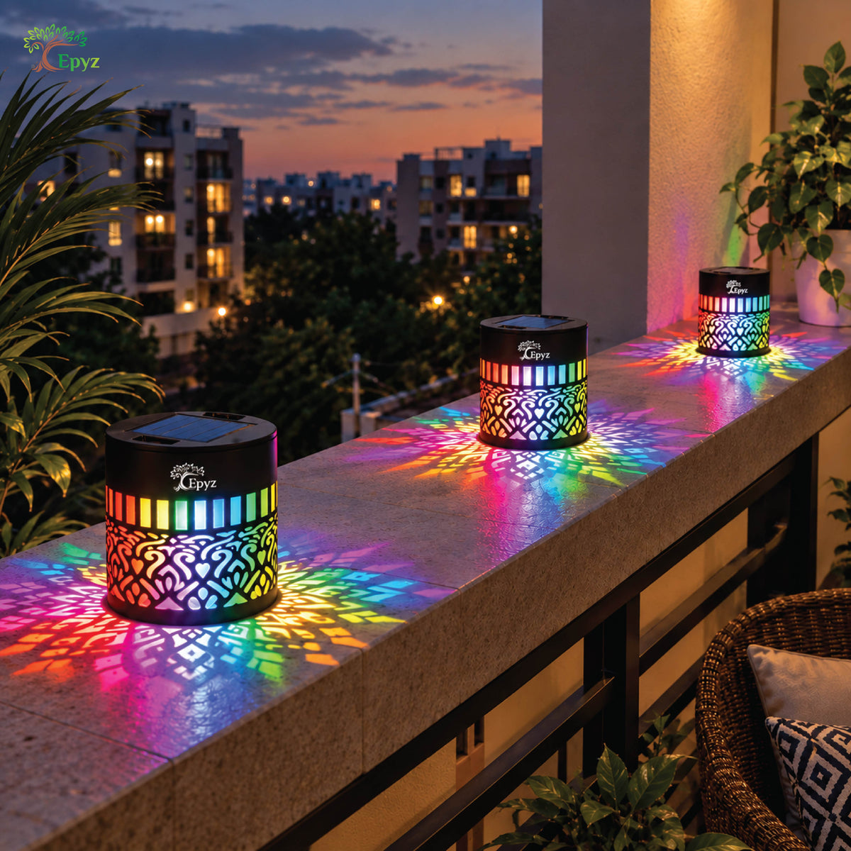 SOLAR MANDALA FENCE LIGHT, OUTDOOR MULTICOLOUR