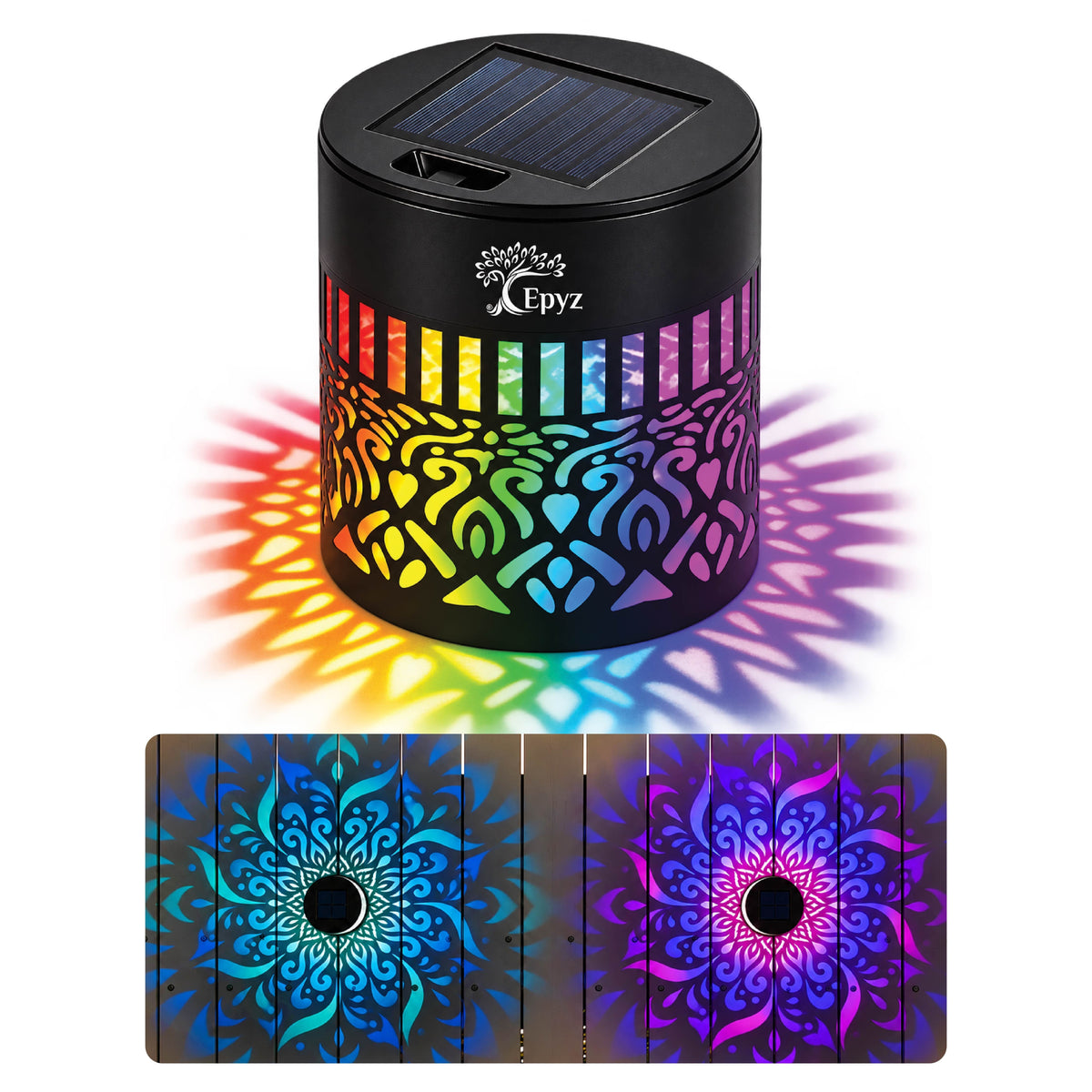 SOLAR MANDALA FENCE LIGHT, OUTDOOR MULTICOLOUR