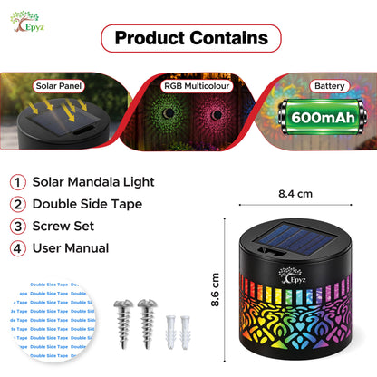 SOLAR MANDALA FENCE LIGHT, OUTDOOR MULTICOLOUR