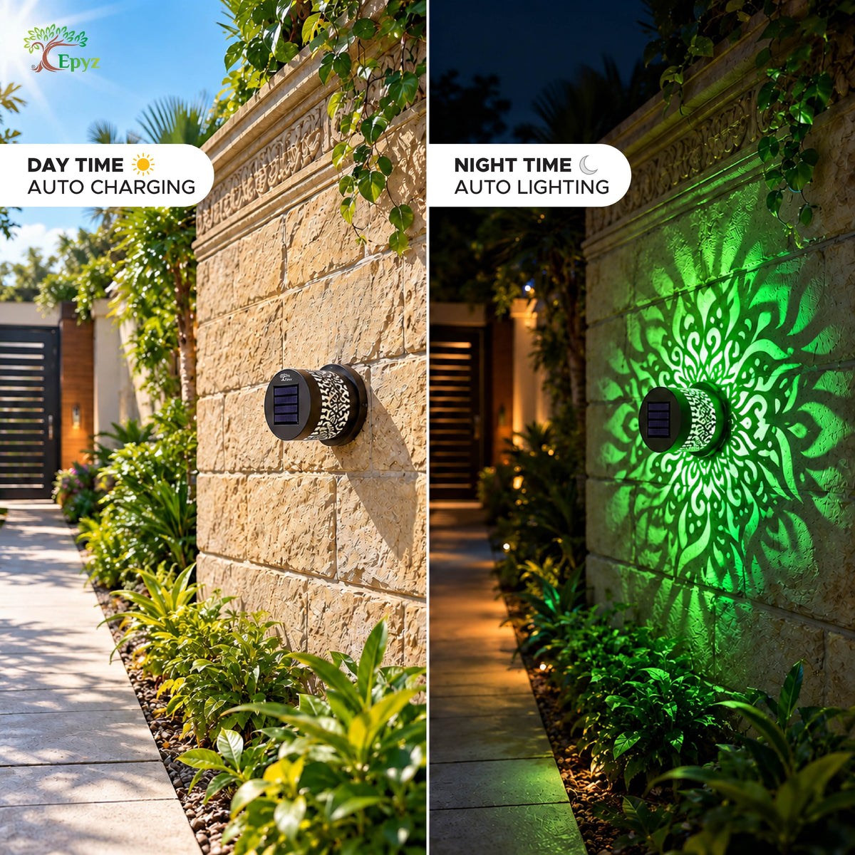 SOLAR MANDALA FENCE LIGHT, OUTDOOR MULTICOLOUR