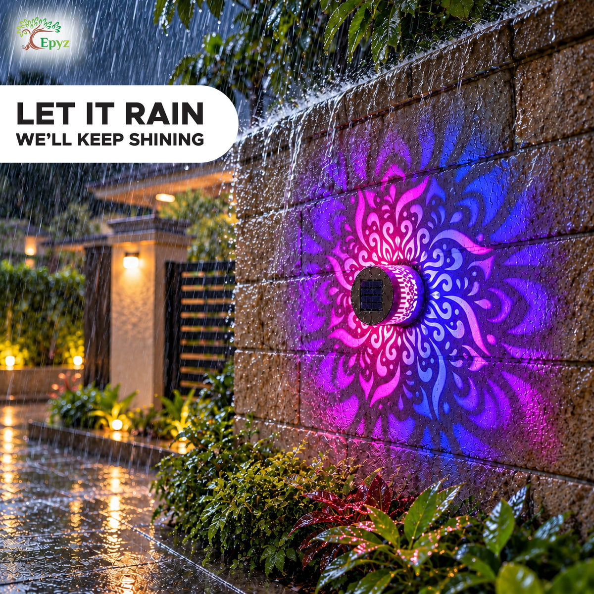 SOLAR MANDALA FENCE LIGHT, OUTDOOR MULTICOLOUR