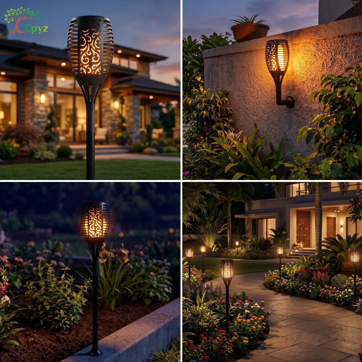 96 LED 3 in 1 Solar Mashaal Lights - Epyz (Pack of 2)