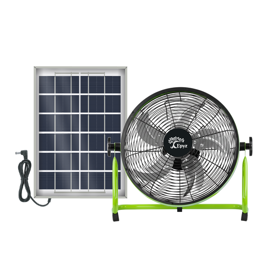 SOLAR POWERED PORTABLE  & RECHARGEABLE FAN - 14 INCH ALUMINIUM BODY (TABLE FAN )