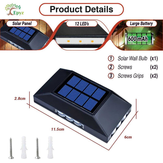 Solar 12 LED Wall Light