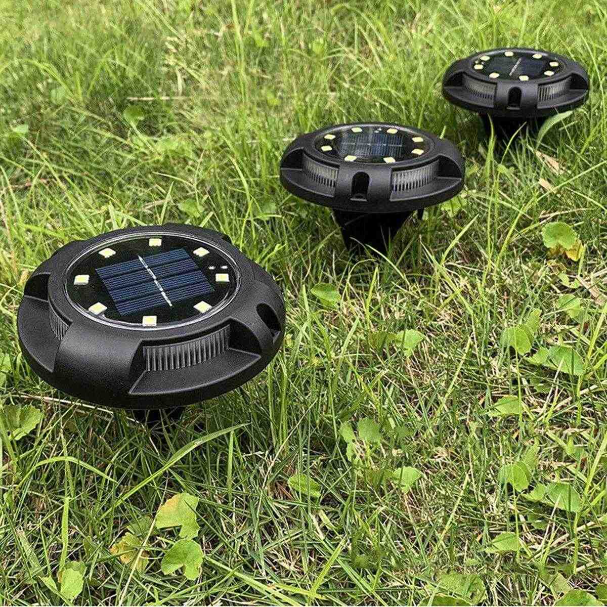 Solar Ground Lights Outdoor Solar Garden Disk Lights