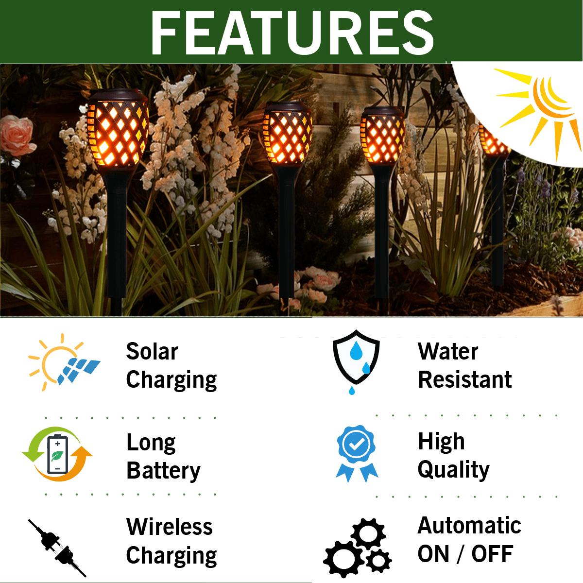 Solar Powered Garden Lights Mashaal (Buy 1 Get 1 Free)