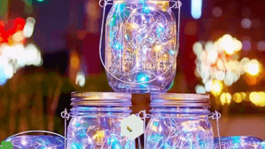 Solar Mason Jar Hanging Multicolor Light (Pack of 2)