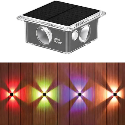 Solar Wall Light Outdoor 4 Side [ Multicolor, Pack of 1 ]