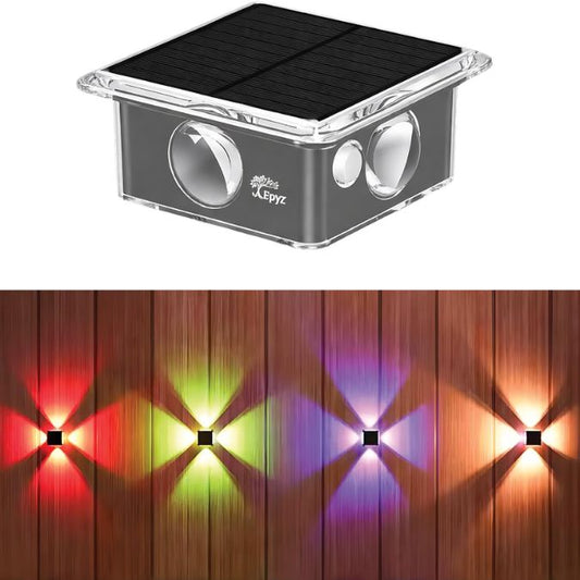Solar Wall Light Outdoor 4 Side [ Multicolor, Pack of 1 ]
