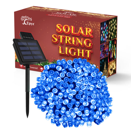 100 LED Solar Blue String Light
