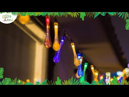 Solar Tree Light Decoration Multicolor Crystal Water Drop