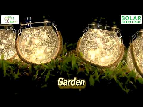 Solar Hanging 20 LED Glass Jar Warm Light (Buy 1 Get 1 Free)