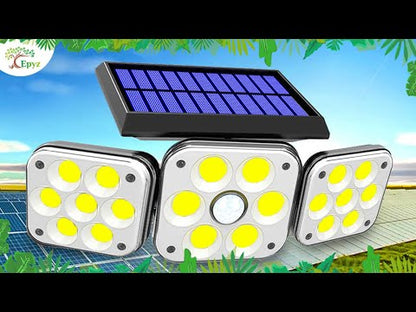 Solar Security Light | Solar 3 Head Motion Sensor Cob Light