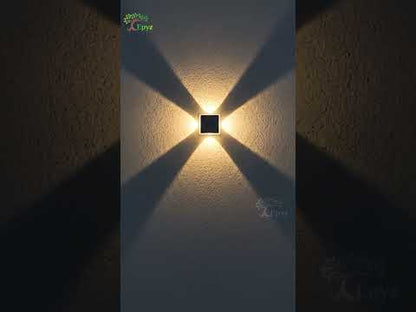 Solar Wall Light Outdoor 4 Side [ Multicolor, Pack of 1 ]