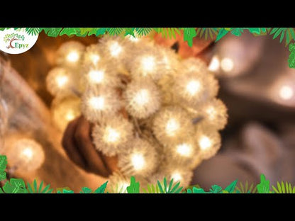 30 LED Solar Snow Ball String Light (Warm Light)( Buy 1 Get 1 Free ! )