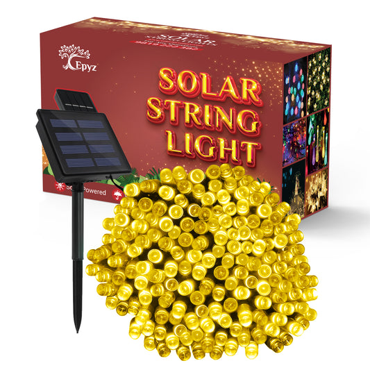 100 LED Solar Yellow String Light