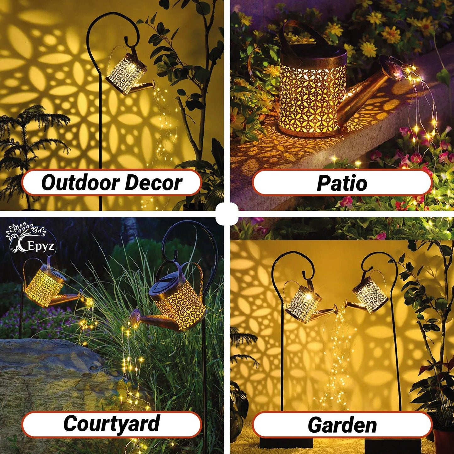 Solar Watering Can Metal Light | Solar Metal Light