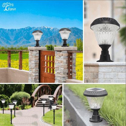 Solar Pillar Lights | Led Round Pillar Lights In Multicolor