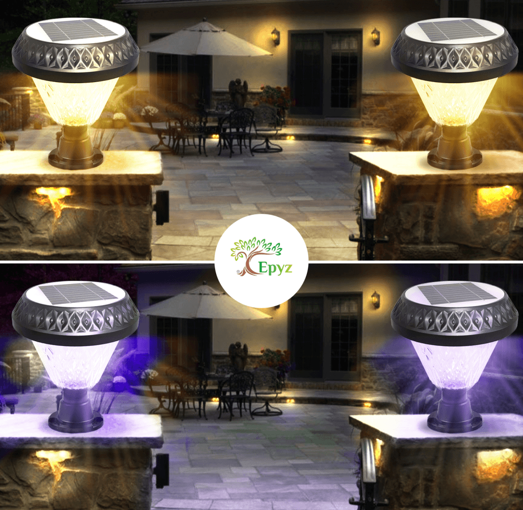 Solar Pillar Lights | Led Round Pillar Lights In Multicolor