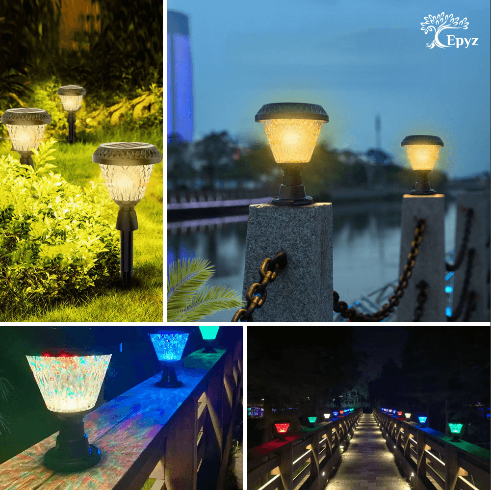 Solar Pillar Lights | Led Round Pillar Lights in Multicolor