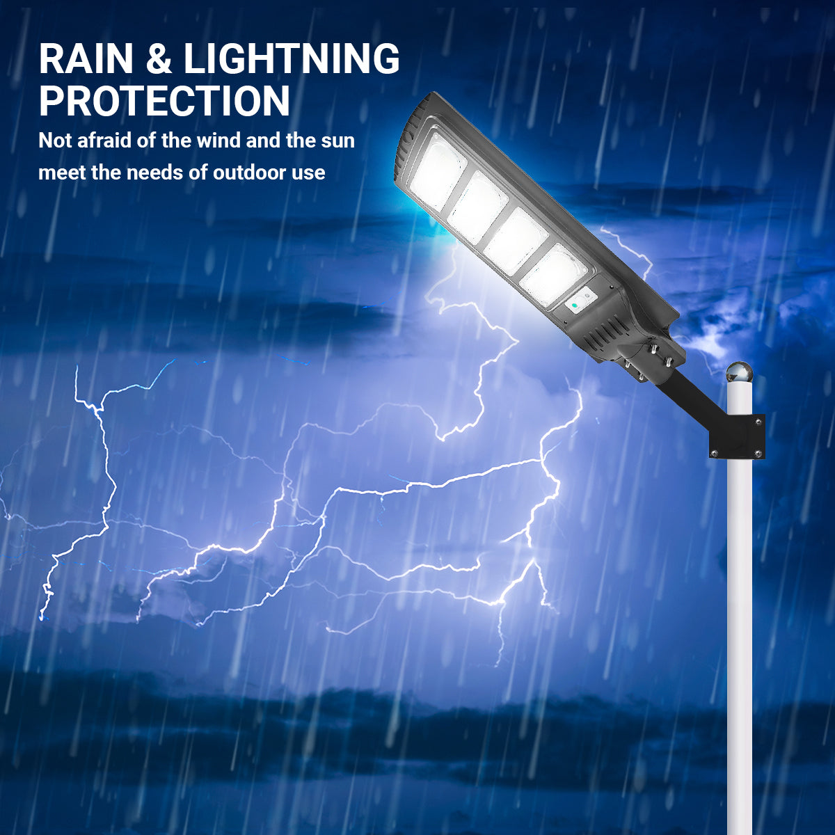 Solar Street Light Pole With Motion Sensor ( 120 Watt White ) Solar