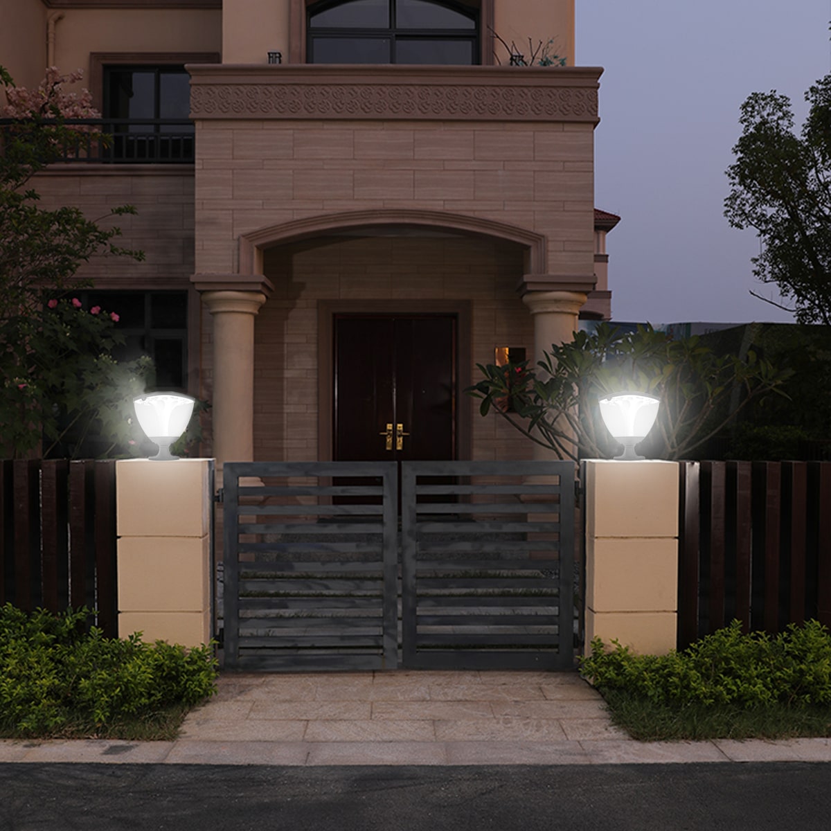 Main gate pillar on sale light design