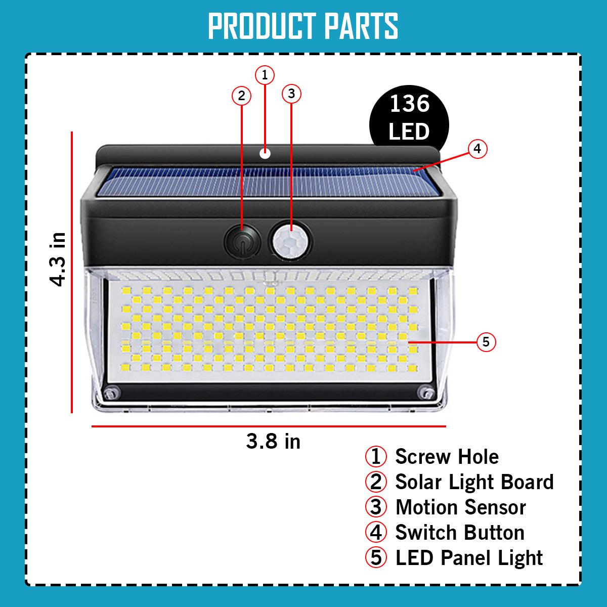 Indoor Motion Sensor Light Solar Motion Sensor 136 LED Light