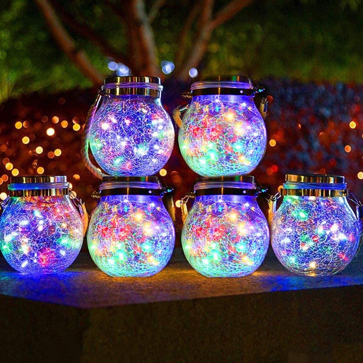 Solar Led Jar Lights Outdoor For Decoration