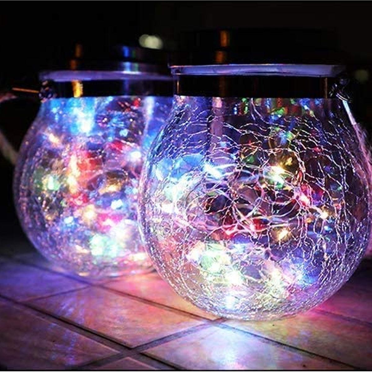 Solar Led Jar Lights Outdoor For Decoration