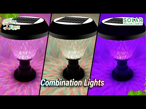 Solar Pillar Lights | Led Round Pillar Lights In Multicolor